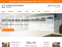 Tablet Screenshot of garage-door-co-portland.com